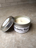 Bubble Gum Scented Candle Vegan Soy Wax, Homemade Home Gift Candles, Tin Container Candle