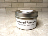 Buttered Popcorn Whipped Body Butter, Scented Vegan Moisturizer,  Body Butter, Whipped Lotion, Tin Jars, Valentines Gift