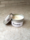 Banana Scented Candle Vegan Soy Wax