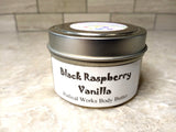 Black Raspberry Vanilla Whipped Body Butter, Scented Vegan Whipped Mango Butter,  Body Butter, Whipped Lotion, Tin Jars, Valentines Gift