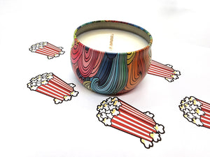 Buttered Popcorn Scented Candle Vegan Soy Wax, Homemade Home Gift Candles, Tin Container Candle, Valentines Gift