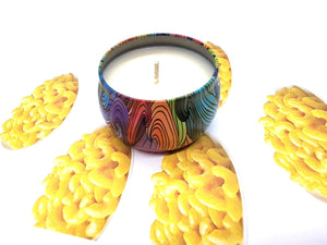 Mac and Cheese Scented Candle, Vegan Candle, Homemade Candles,  Candles, Tin Candle, Container Candle, Valentines Gift