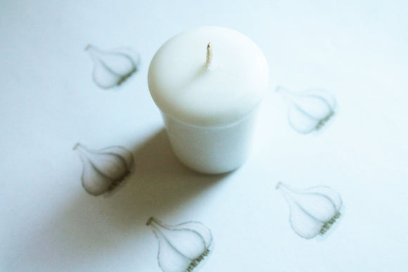 Garlic Scented Votive Candle, Home Decor White Candles, Weird Gifts Candles, Valentines Gift