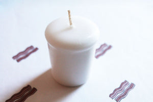 Bacon Scented Votive Candle, Home Decor White Candles, Weird Gifts Candles