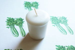 Celery Scented Votive Candle, Paraffin Wax, Home Decor, Votive Candles, Wedding Candles, Candle Favors, Valentines Gift