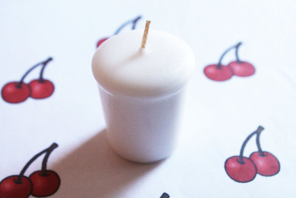 Cherry Scented Votive Candle, Paraffin Wax, Home Decor, Votive Candles, Wedding Candles, Candle Favors, Valentines Gift