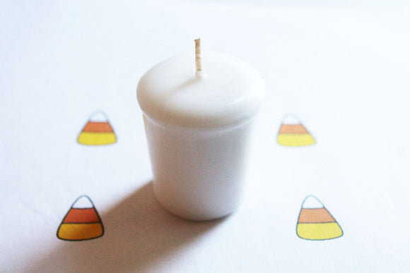 Candy Corn Scented Votive Candle, Paraffin Wax, Home Decor, Votive Candles, Wedding Candles, Birthday Candles, Candle Favors, Christmas Gift