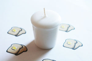 Buttered Toast Scented Votive Candle, Home Decor White Candles, Weird Gifts Candles, Valentines Gift