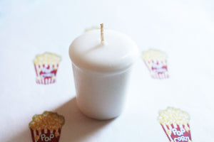 Buttered Popcorn Scented Votive Candle, Home Decor White Candles, Weird Gifts Candles, Valentines Gift