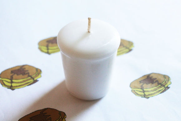 Buttermilk Pancakes Scented Votive Candle, Home Decor White Candles, Weird Gifts Candles, Valentines Gift