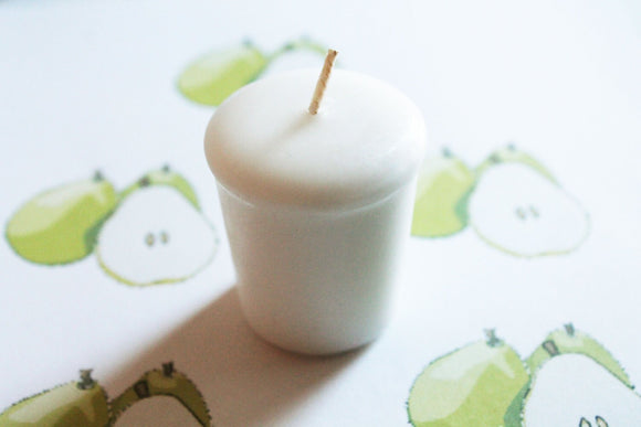 Pear Scented Votive Candle, Paraffin Wax, Home Decor, Votive Candles, Wedding Candles, Candle Favors, Valentines Gift