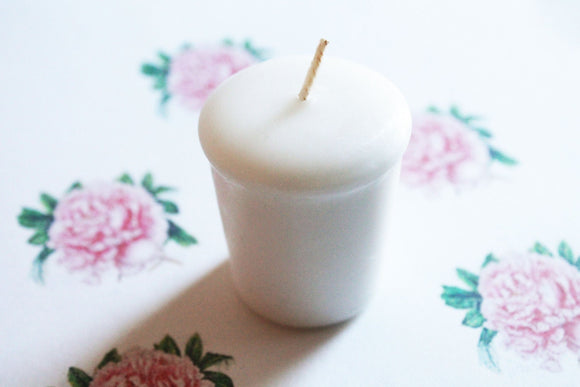 Peony Scented Votive Candle | Home Decor White Candles | Weird Gifts Candles