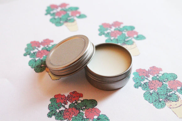 Geranium Scented Lip Balm, Shea Butter  Lip Balm, Lip Balm Tin, Lip Balm Favors, Valentines Gift