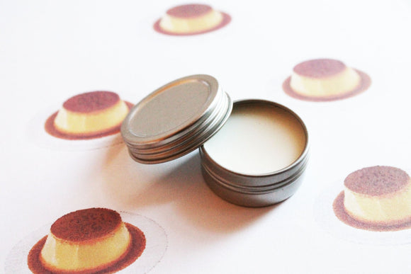 Flan Scented Lip Balm, Shea Butter Lip Balm, Lip Balm Tin, Lip Balm Favors,, Valentines Gift