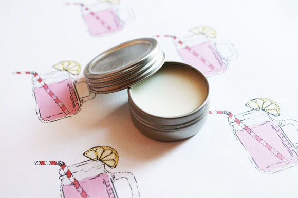 Pink Lemonade Scented Lip Balm - Natural Shea Butter Lip Balm - Cocoa Butter - Beeswax - Lip Balm Tin - Lip Balm Favors - Matte Lipstick