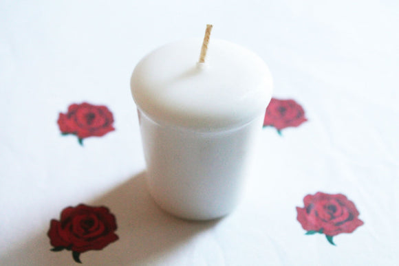 Victorian Rose Scented Votive Candle, Home Decor White Candles, Weird Gifts Candles, Valentines Gift