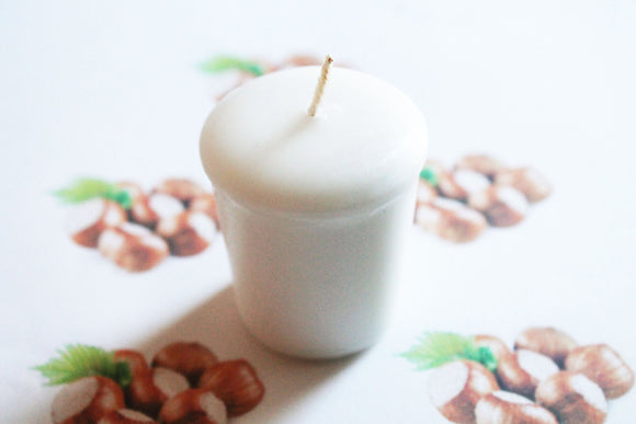 Hazelnut Scented Votive Candle, Home Decor White Candles, Weird Gifts Candles, Valentines Gift