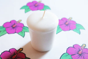 Hibiscus Scented Votive Candle, Paraffin Wax, Home Decor, Votive Candles, Wedding Candles, Birthday Candles, Candle Favors, Valentines Gift