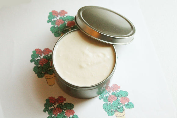 Geranium Whipped Body Butter, Scented Vegan Whipped Mango Butter,  Body Butter, Whipped Lotion, Tin Jars, Valentines Gift