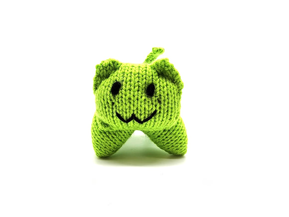 Lime Green Kitty, Stuffed Animal Cat, Hand Knit Toy Plushie