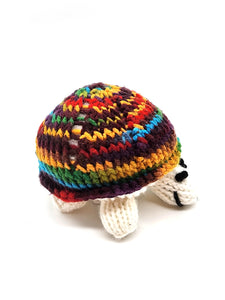 Multicolor Turtle, Stuffed Animal Turtle, Hand Knit Toy Plushie