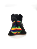 Black Rainbow Kitty, Stuffed Animal Cat, Hand Knit Toy Plushie
