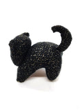 Black Gold Kitty, Stuffed Animal Cat, Hand Knit Toy Plushie