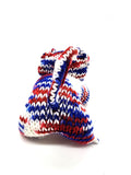 Red, White, Blue Kitty, Stuffed Animal Cat, Hand Knit Toy Plushie