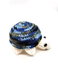 Blue & Brown Turtle, Stuffed Animal Turtle, Hand Knit Toy Plushie