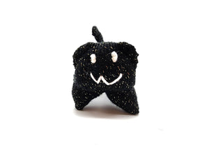 Black Gold Kitty, Stuffed Animal Cat, Hand Knit Toy Plushie