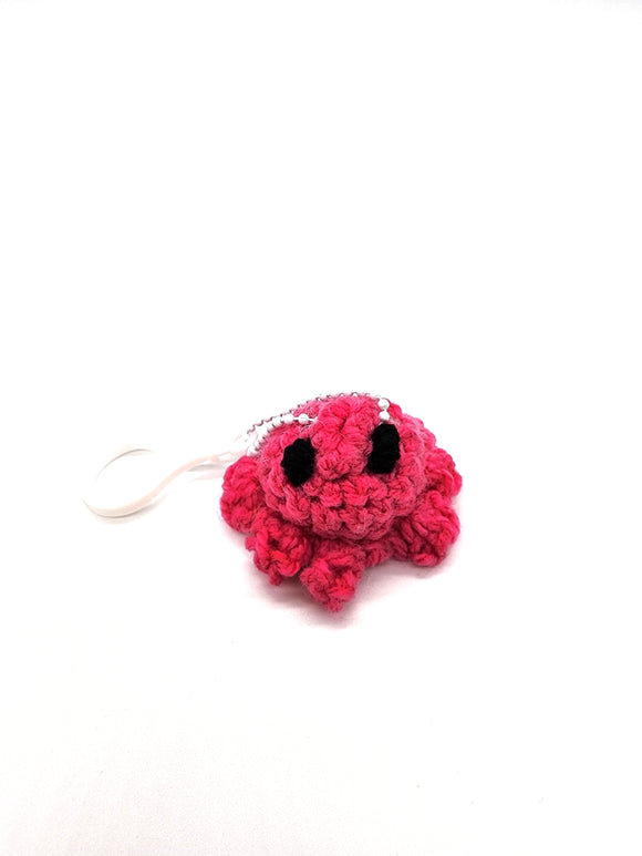 Pink Octopus Keychain, Stuffed Animal, Hand Crochet Toy Plushie