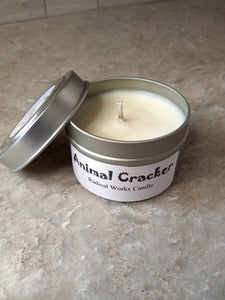 Animal Cracker Scented Candle, Vegan Candle, Homemade Candles, Tin Candle