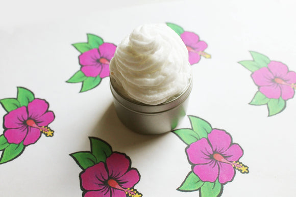 Hibiscus Whipped Body Butter, Scented Vegan Moisturizer, Whipped Lotion