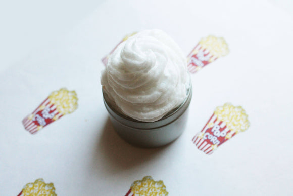 Buttered Popcorn Whipped Body Butter, Scented Vegan Body Butter, Whipped Lotion