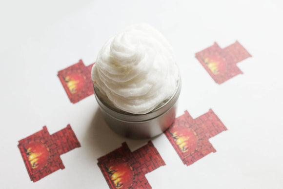 Fireplace Whipped Body Butter, Scented Vegan Moisturizer, Whipped Lotion