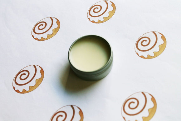 Cinnamon Bun Scented Lip Balm, Shea Butter Lip Balm, Lip Balm Tin