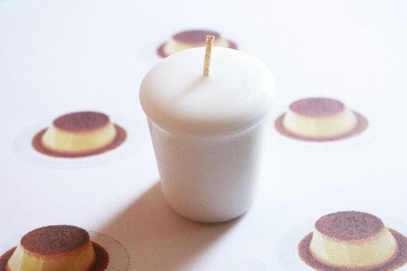 Flan Scented Votive Candle, Wedding Candles, Birthday Candles, Candle Favors