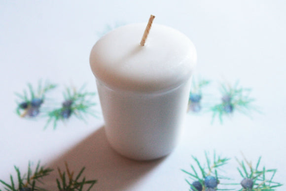 Juniper Scented Votive Candle, Wedding Candles, Birthday Candles, Candle Favors