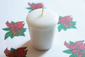 Poinsettia Scented Votive Candle, Wedding Candles, Birthday Candles, Candle Favors