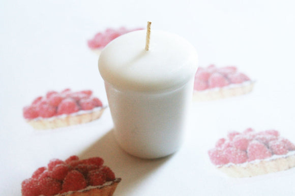 Raspberry Tart Scented Votive Candle, Wedding Candles, Birthday Candles, Candle Favors