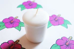 Hibiscus Scented Votive Candle, Votive Candles, Wedding Candles, Birthday Candles, Candle Favors