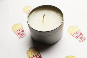 Buttered Popcorn Scented Candle, Vegan Candle, Homemade Candles, Tin Candle